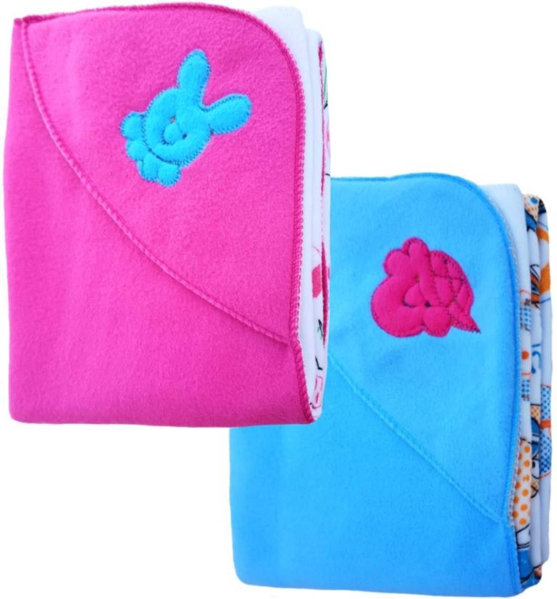 Embroidered Crib Hooded Baby Blanket forAC Room