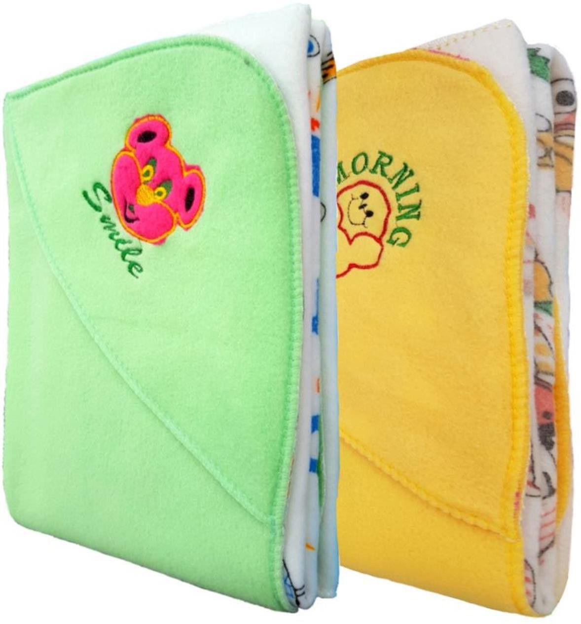 Embroidered Crib Hooded Baby Blanket forAC Room