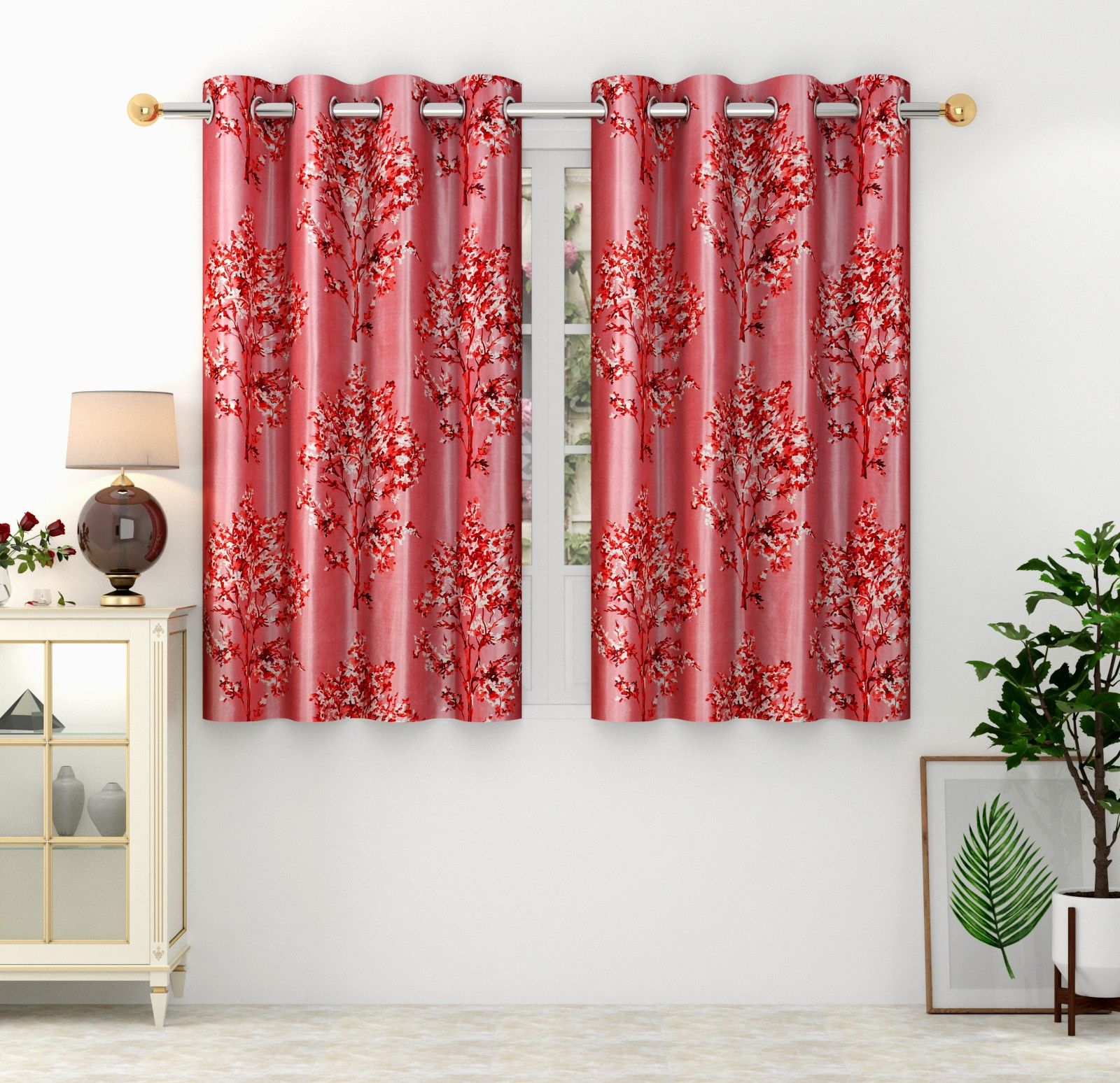 152 cm (5 ft) Window Polyester Semi Transparent Curtain (Pack Of 4)-image-46