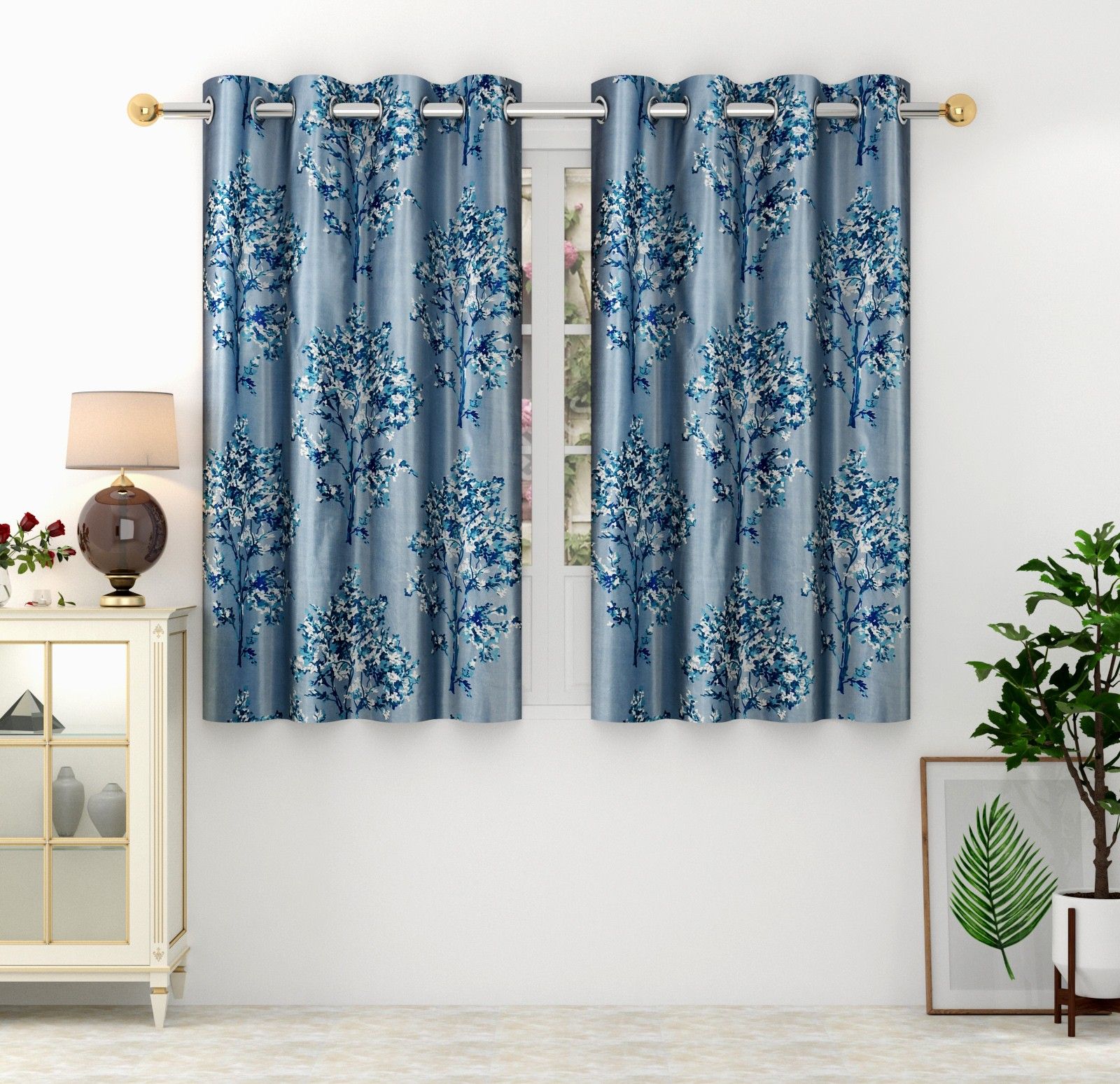 panipat textile hub 152 cm (5 ft) Window Polyester Semi Transparent Curtain (Pack Of 4)-picture-16