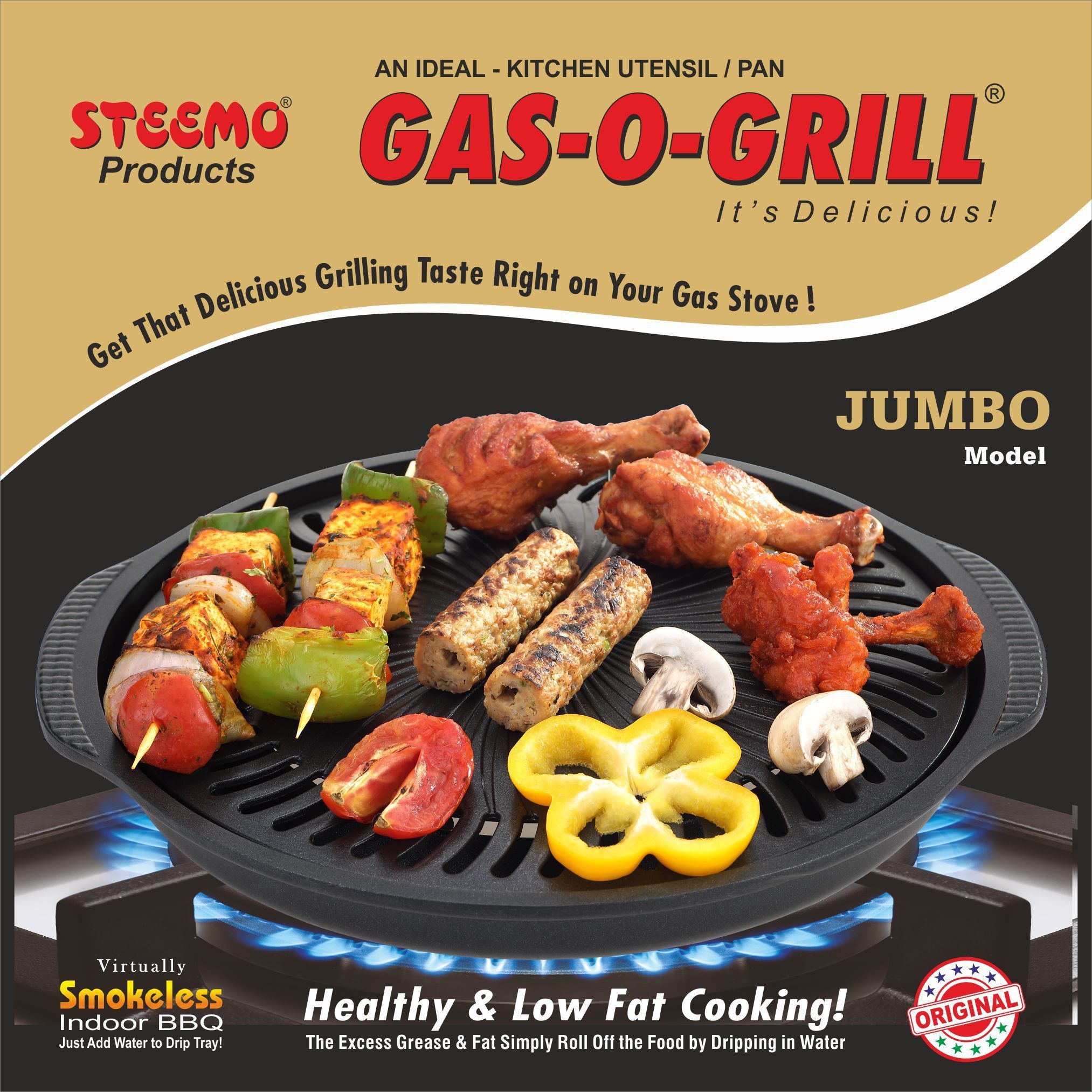 GAS O GRILL JUMBO 14 INCHES Round Electric Pan