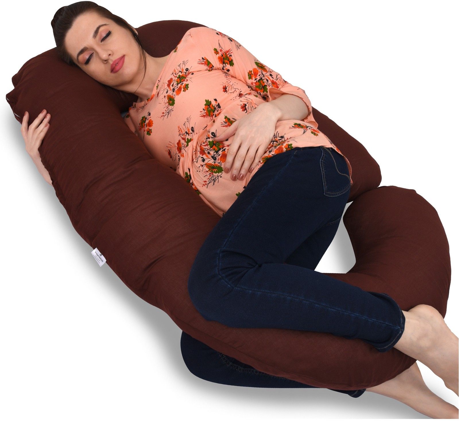 J Shape Cotton Solid Pregnancy Pillow Pack of 1-image-16