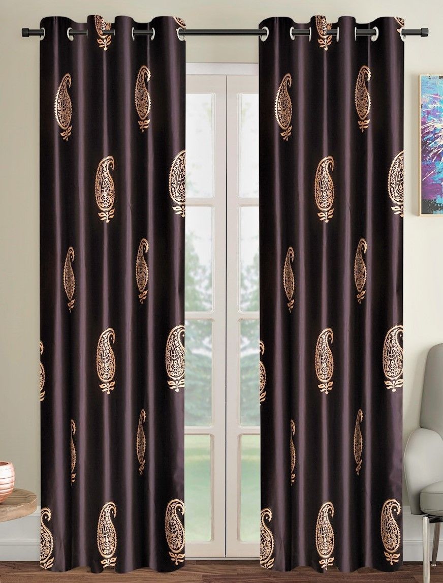 home sizzler 213 cm (7 ft) Polyester Semi Transparent Door Curtain (Pack Of 2)-picture-12