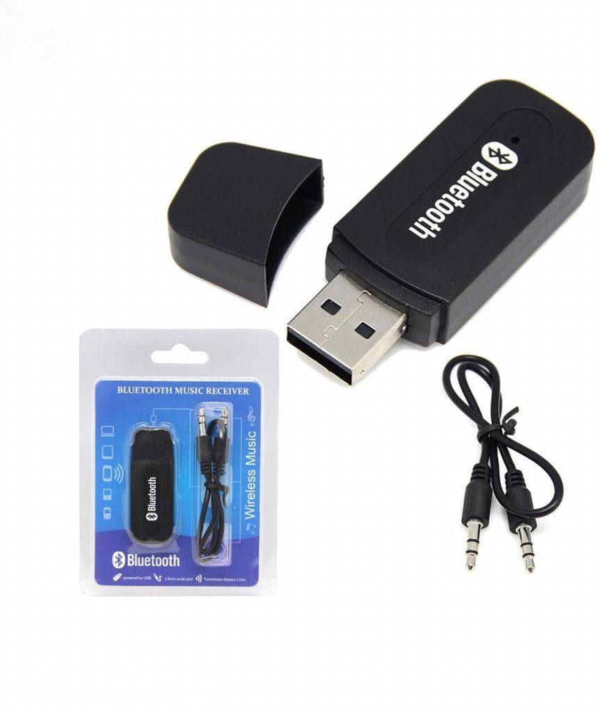GADGETSMORE Bluetooth Stereo System Audio Aux Receiver USB Adapter 3.5mm for Car Speakers USB Adapter-image-1