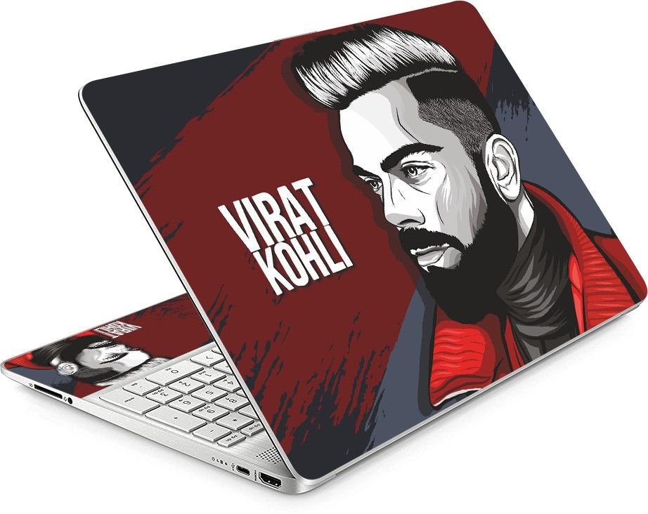 Anweshas Full Panel Laptop Skin Vinyl Fits Size Upto 15.6 inches - Virat Kohli Sketch Self Adhesive Vinyl Laptop Decal 15.6-image-45
