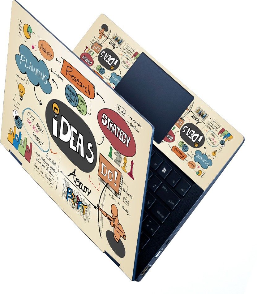 Techfit Full Panel Laptop Skin Sticker Vinyl Fits Size Upto 15.6 inches - Ideas Doodle Self Adhesive Vinyl Laptop Decal 15.6-image-4