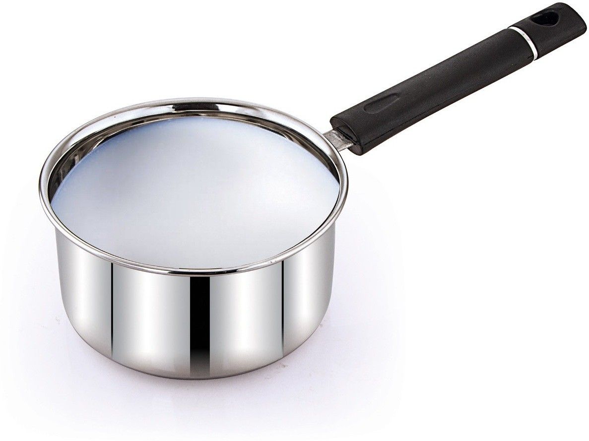 Sauce Pan ( 16cm) Silver Milk Pan 16 cm diameter 1 L capacity-image-16