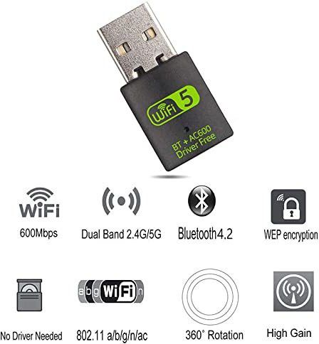 Orlov 2 in 1 USB Bluetooth WiFi Adapter,600Mbps Data Card