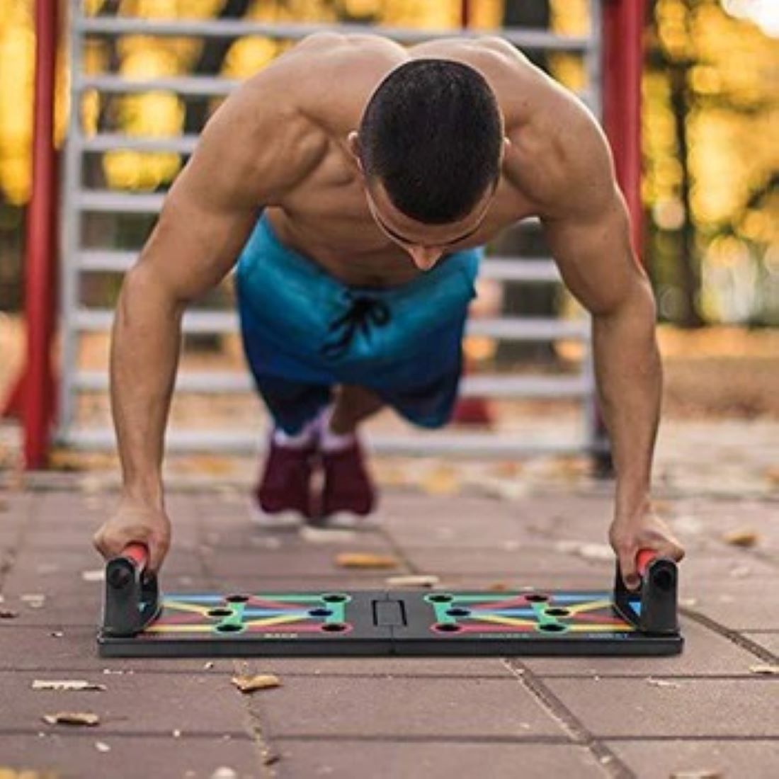 1443 PORTABLE PUSH UP BOARD SYSTEM BODY BUILDING EXERCISE TOOL Ab Exerciser-image-13