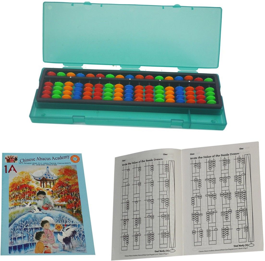 chinese abacus academy 17 ROD MULTICOLOR A STUDENTS KIT WITH BOX AND 2 WORK BOOKS-picture-19