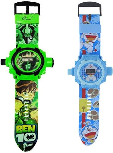 COMBO BEN 10 AND DOREMON 24 IMAGE PROJECTOR WATCH PACK OF - 2
