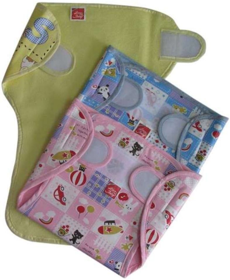 chinmay kids New Just Born 100% Cotton Double Cloth Washable Reusable Padded Cushioned Diaper/Langot with Velcro, (0-3months)-picture-0
