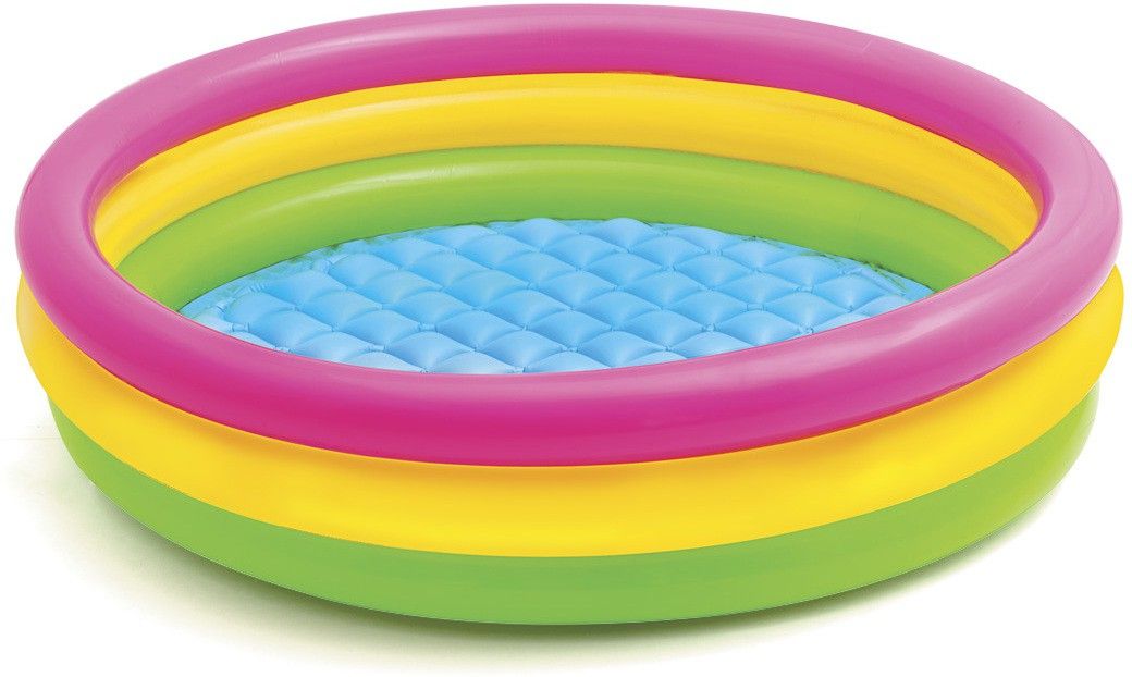 intex Sunset Glow Pool, 3-Ring, W/ Infl. Floor,Shelf Box Inflatable Swimming Pool-picture-15