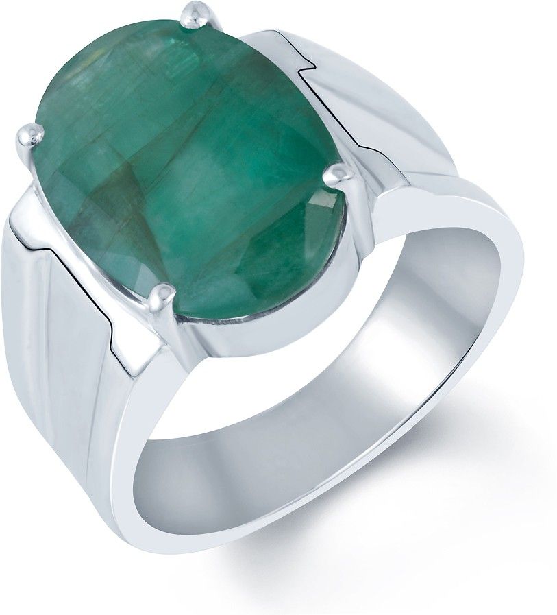 s kumar gems & jewels Sterling Silver Emerald Ring-picture-10