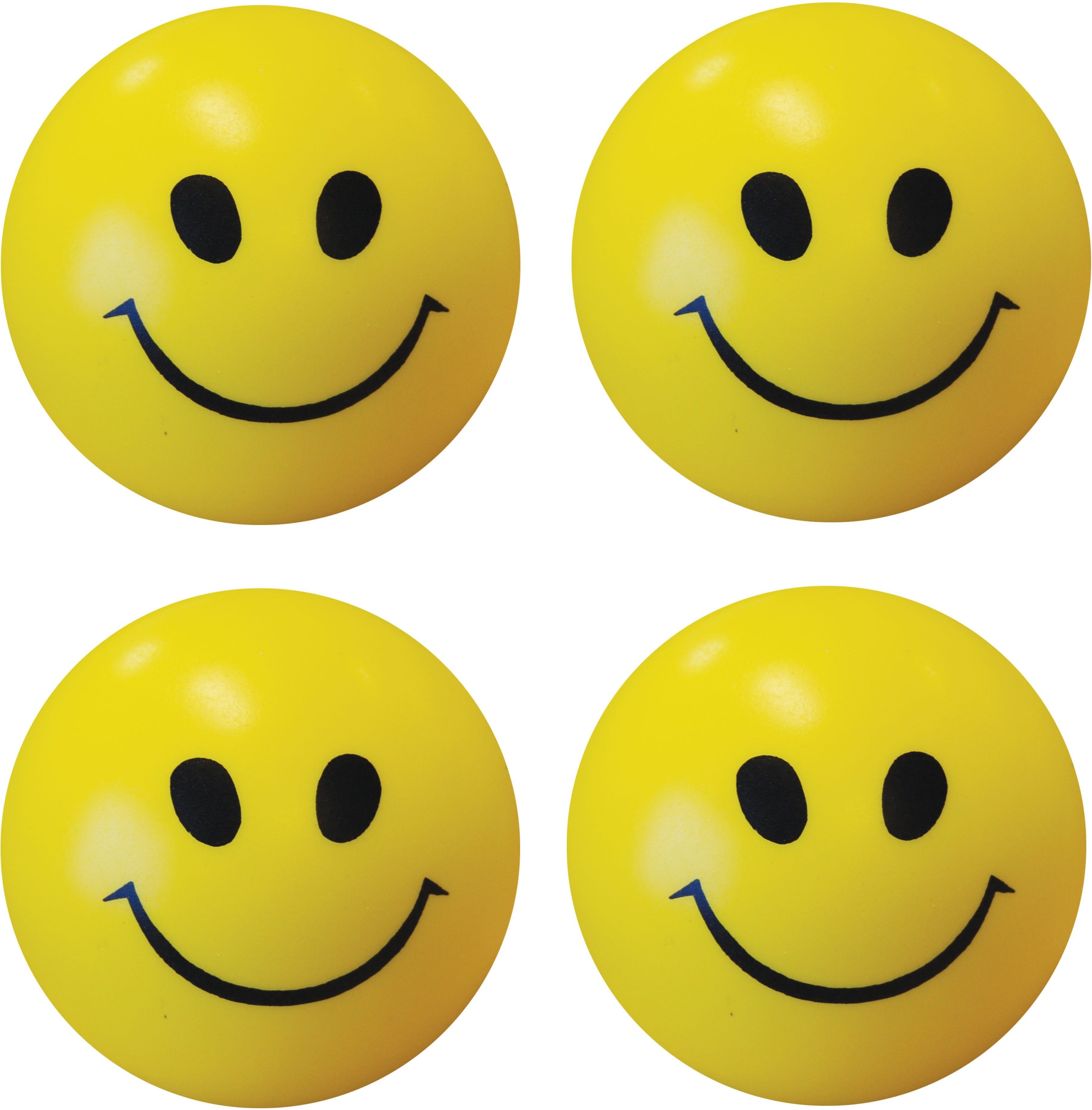Smiley Face Squeeze Stress Ball - Set of 4- 3 inch
