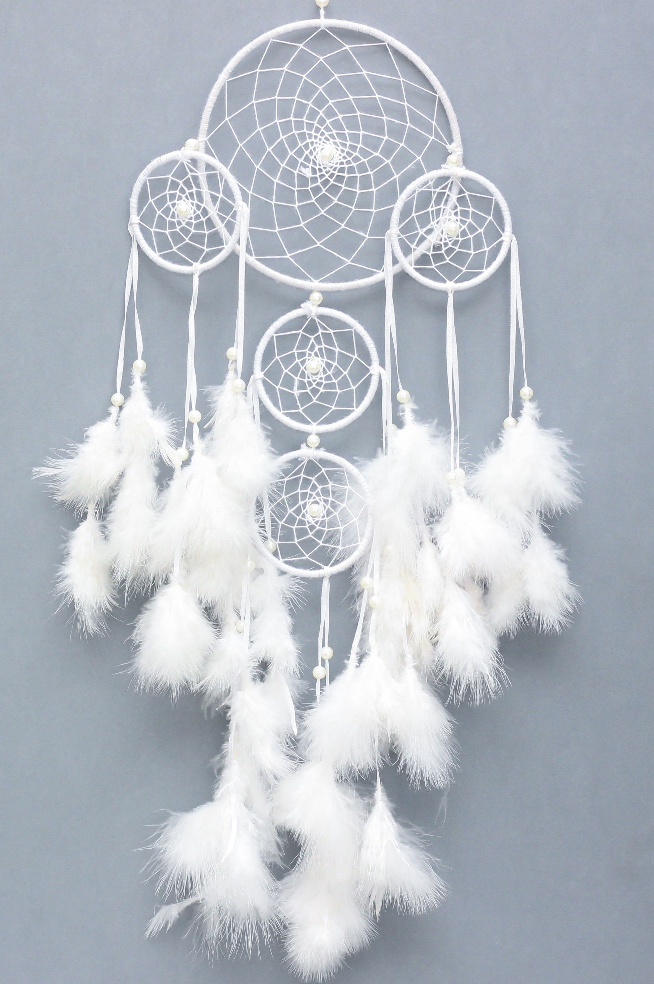 White smoke Wool Dream Catcher-image-4
