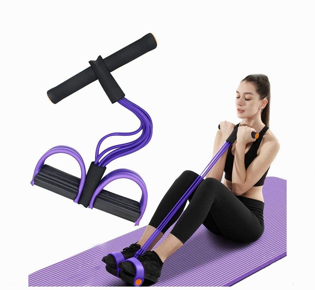 brzone Tummy Trimmer for Unisex | Yoga Pedal Puller Resistance Band | Multicolor Ab Exerciser-picture-26