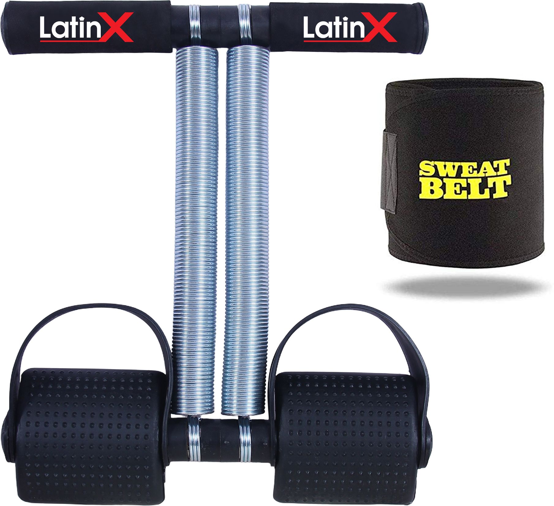 latinx Double Black Steel Spring with Sweat Belt Ab Exerciser-picture-17