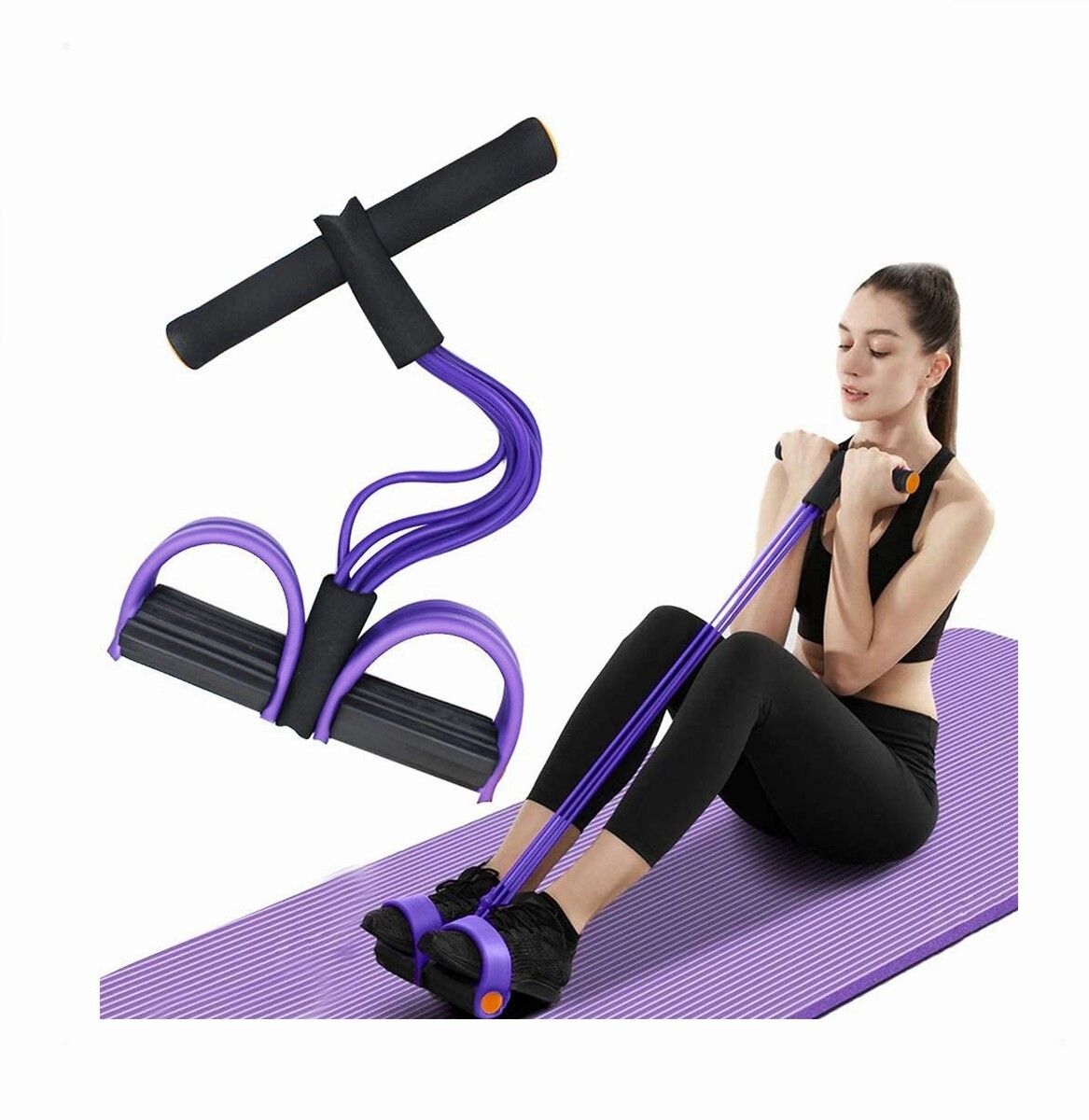 Tummy Trimmer for Unisex | Yoga Pedal Puller Resistance Band | Multicolor Ab Exerciser-image-33