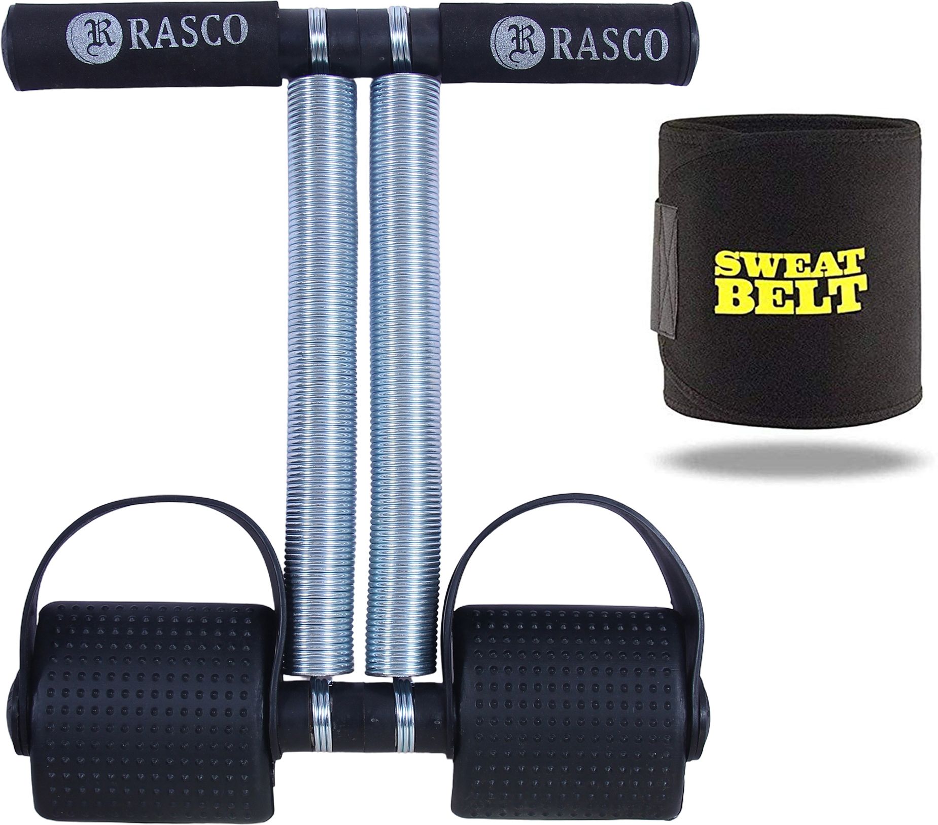 rasco STEEL DOUBLE SPRING BLACK AB EXERCISER WITH SWEAT BELT Ab Exerciser-picture-14