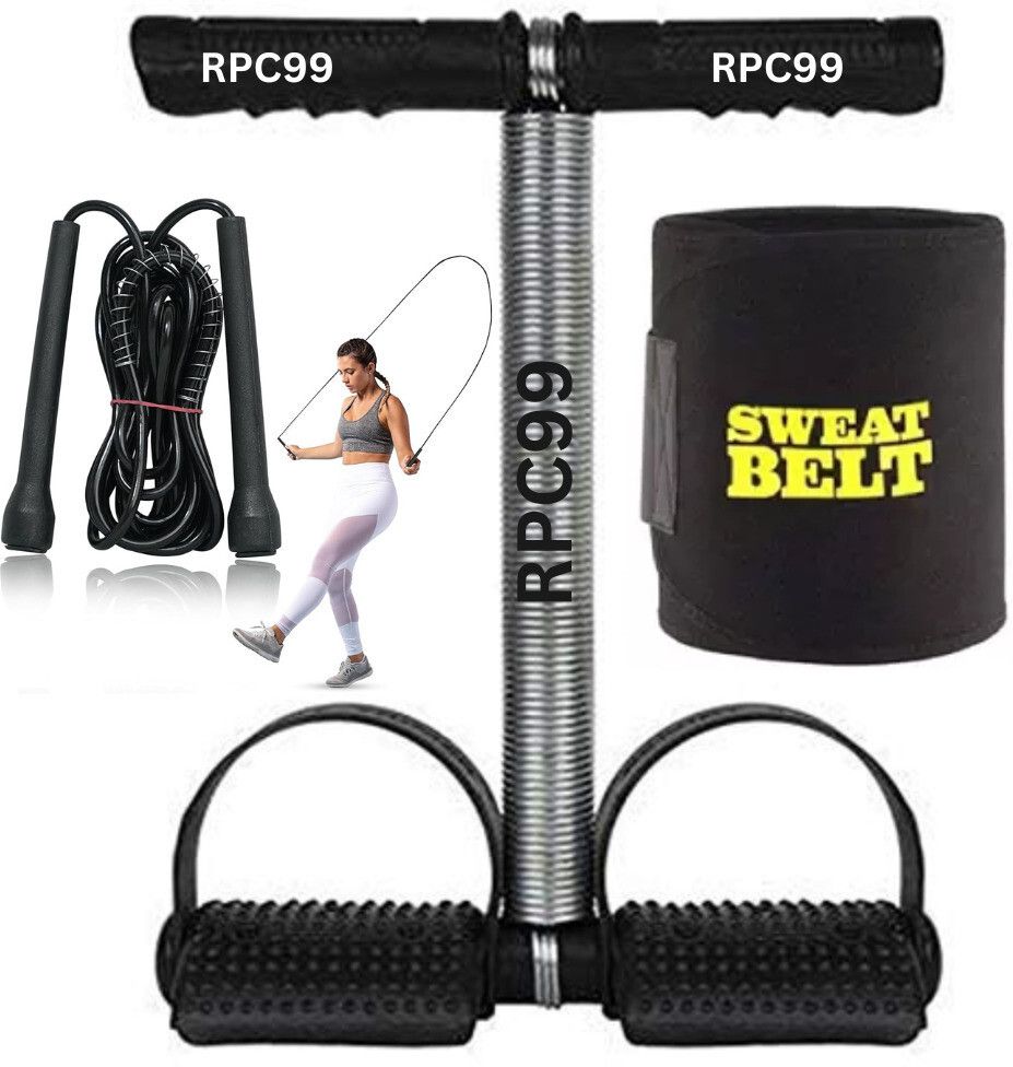 Tummy Trimmer Single Spring Black With Skipping Rope,Yoga,Home Gym Equipments Ab Exerciser-image-15