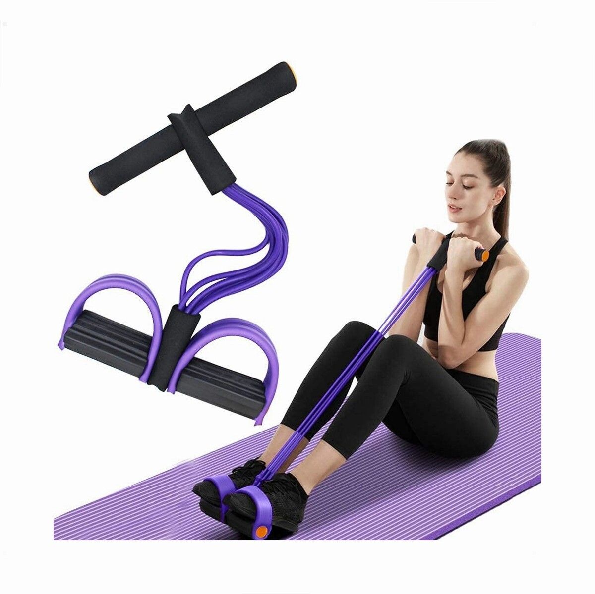 brzone Tummy Trimmer for Unisex | Yoga Pedal Puller Resistance Band | Multicolor Ab Exerciser-picture-48