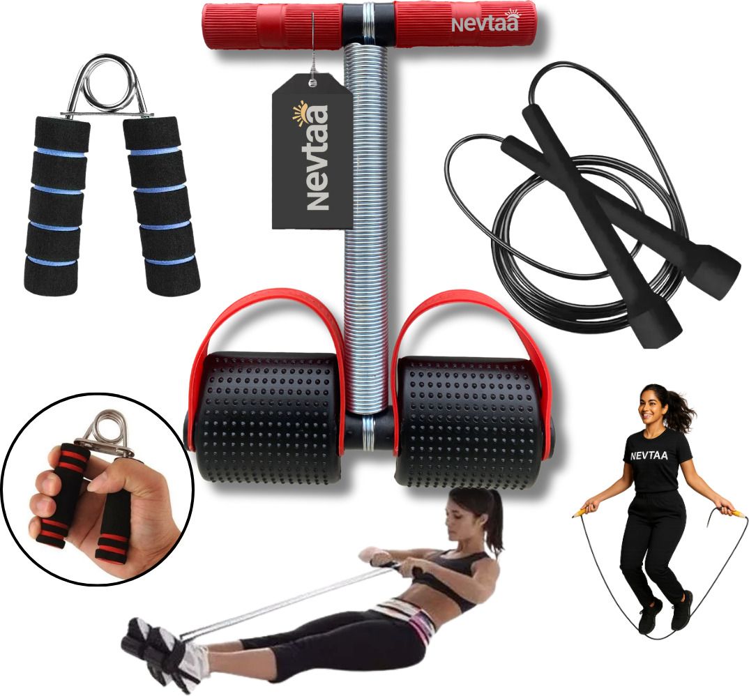 Red Tummy Trimmer,Pencil Rope & Hand Gripper – Home Gym Equipment Ab Exerciser-image-47