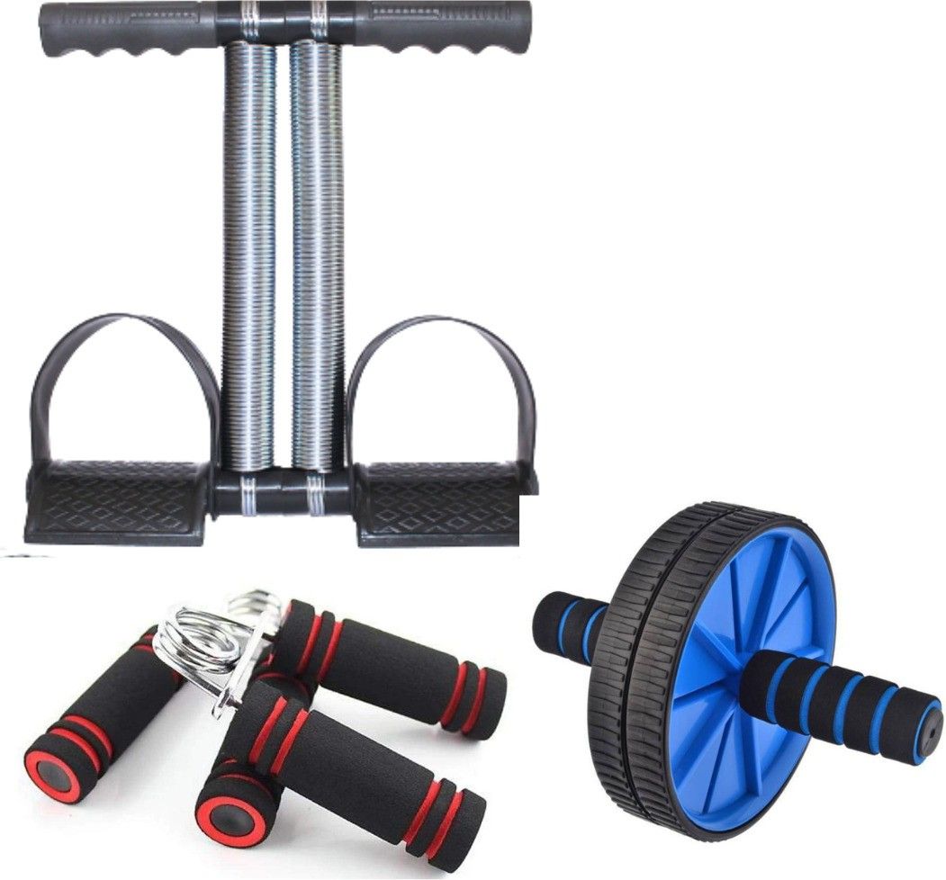 ajro deal COMBO OF DOUBLE TUMMY TRIMMER WITH AB WHEEL WITH SKIPPING ROPE AND FOAM HAND GRIP Ab Exerciser-picture-17