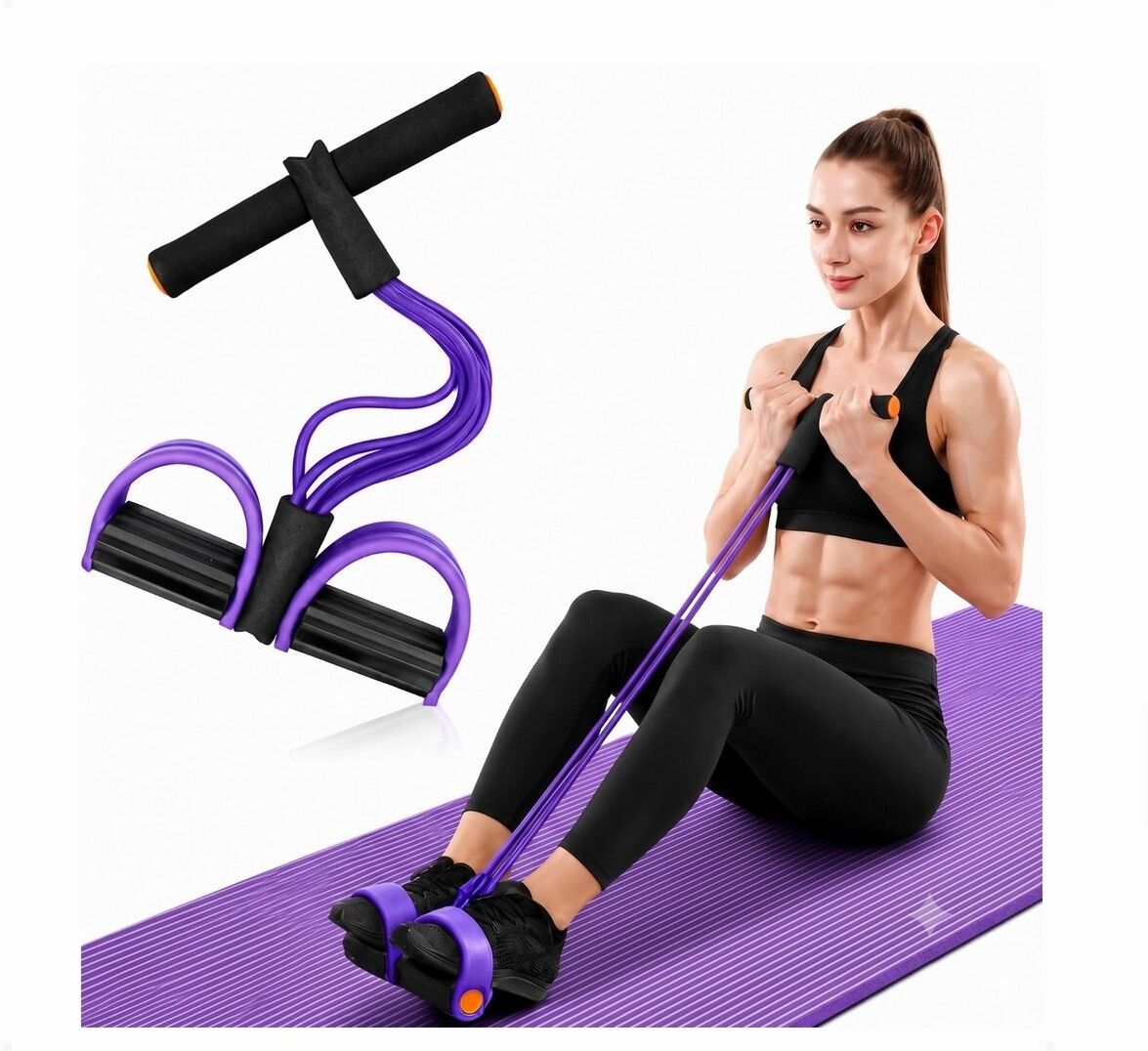brzone Tummy Trimmer for Unisex | Yoga Pedal Puller Resistance Band | Multicolor Ab Exerciser-picture-30