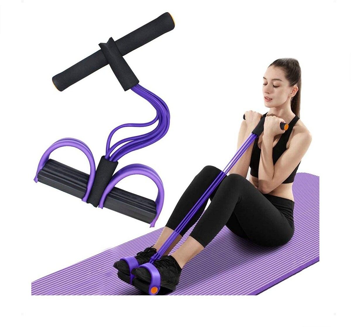 brzone Tummy Trimmer for Unisex | Yoga Pedal Puller Resistance Band | Multicolor Ab Exerciser-picture-22