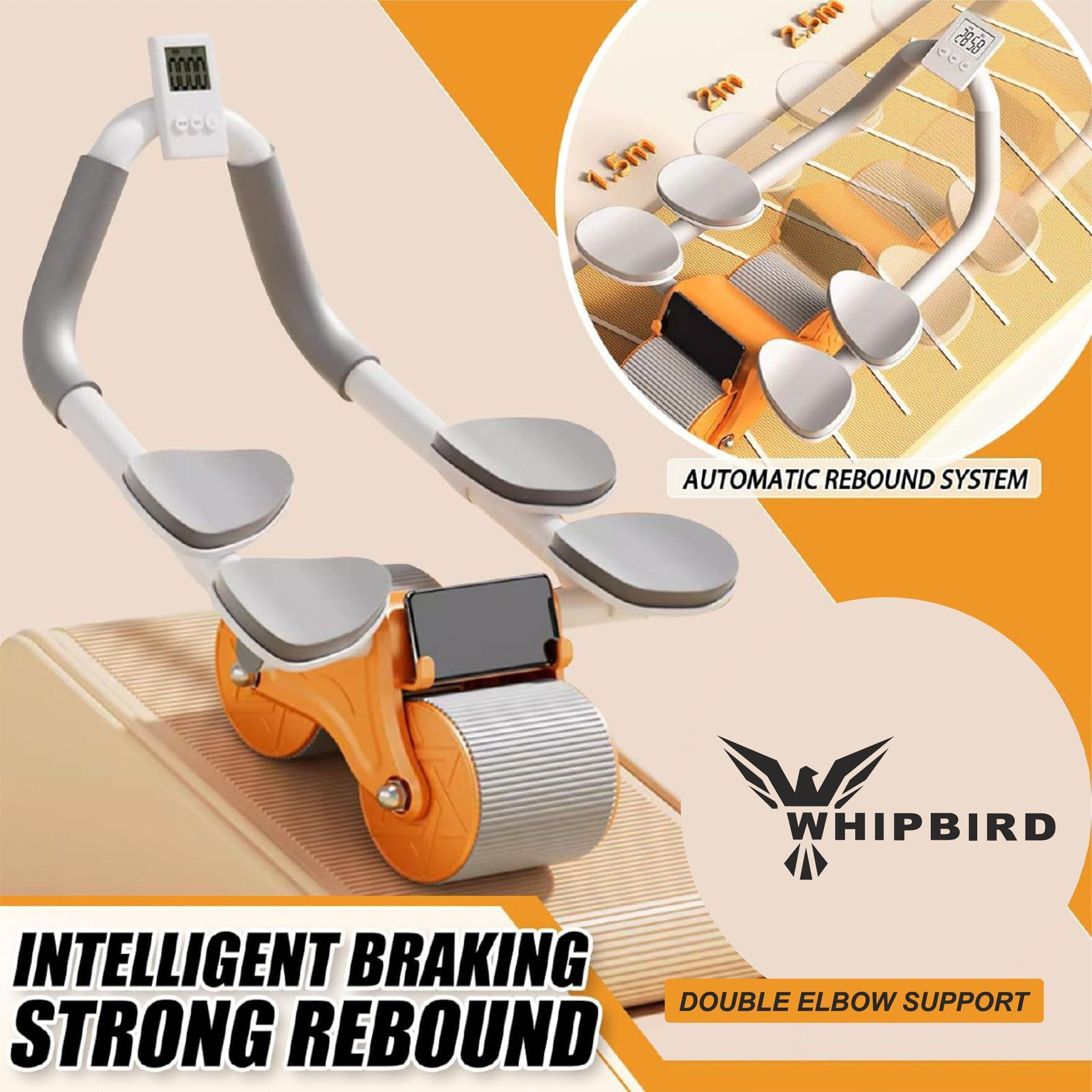 New Upgraded Automatic Rebound Abdominal Wheel with 4 Elbow Support with Timer Ab Exerciser-image-41