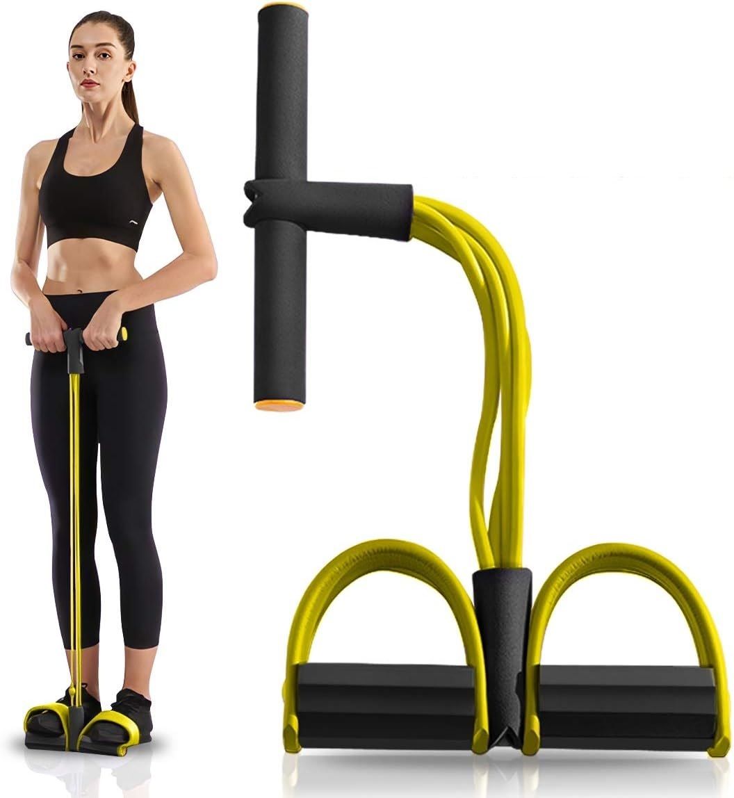 4-Tube Excercise Pedal Pull Reducer - Resistance Band Yoga Sports Equipment Ab Exerciser