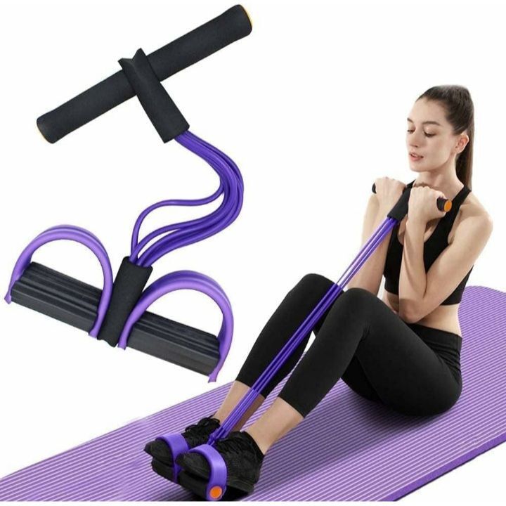 Pull Reducer Bands with 4 Tubes Waistline Core Strength Full-Body Workouts Ab Exerciser-image-9
