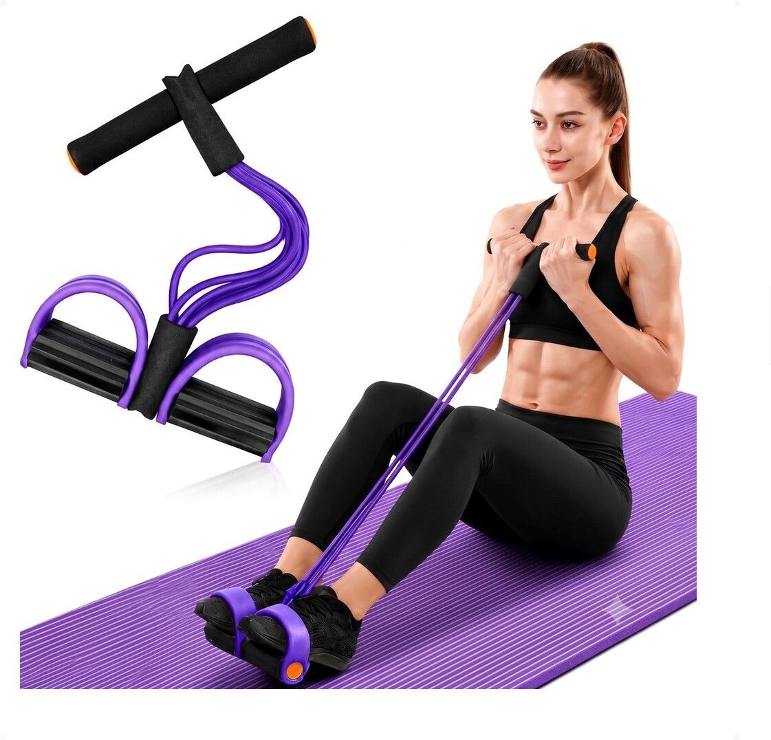 brzone Tummy Trimmer for Unisex | Yoga Pedal Puller Resistance Band | Multicolor Ab Exerciser-picture-11
