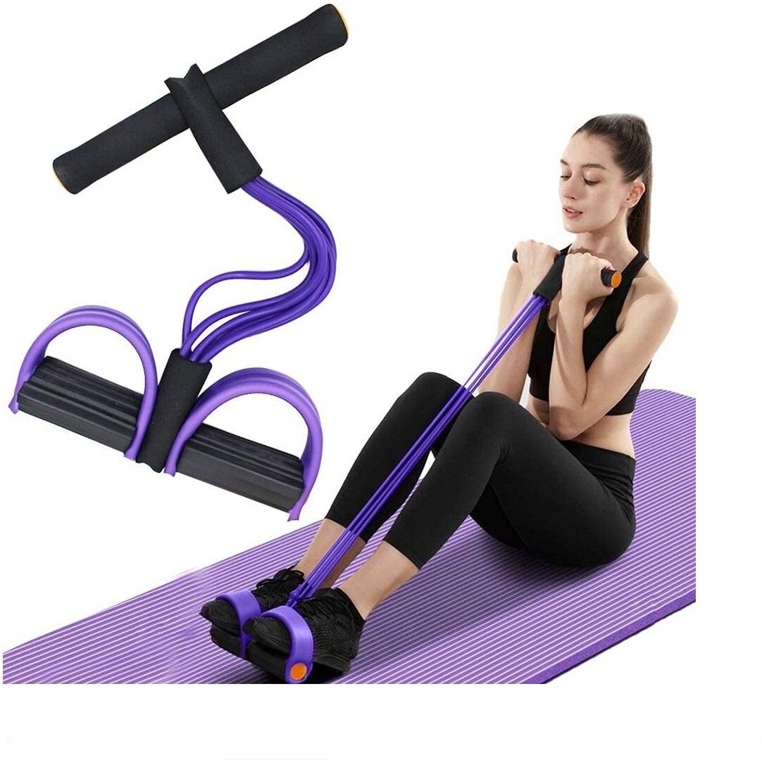 brzone Tummy Trimmer for Unisex | Yoga Pedal Puller Resistance Band | Multicolor Ab Exerciser-picture-26