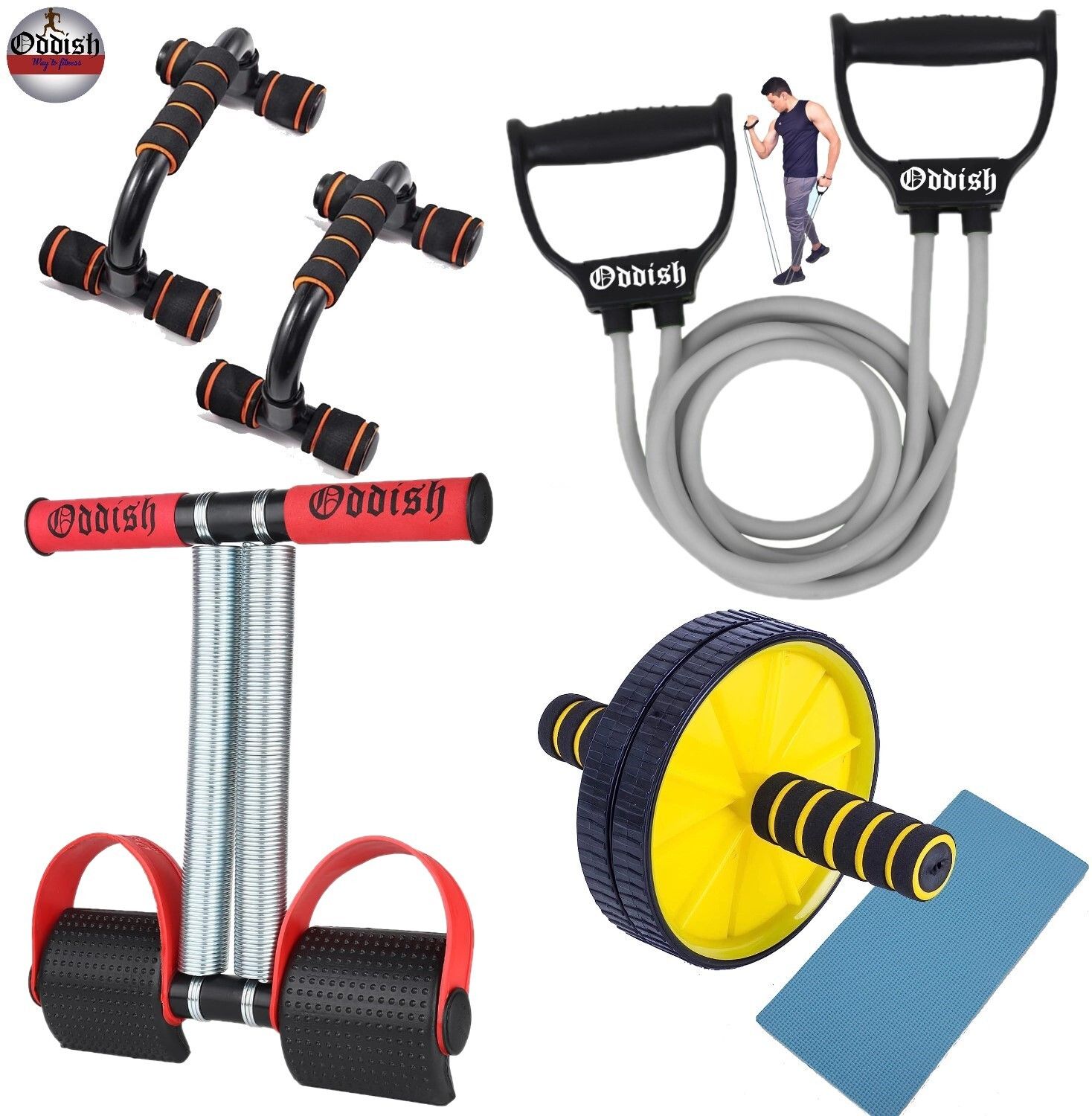 oddish 12 inch Tummy Trimmer and pushup bar, Toning tube with abdominal wheel Ab Exerciser-picture-13