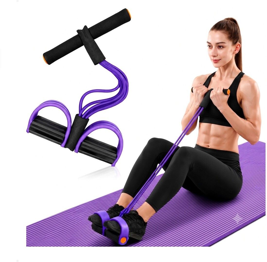brzone Tummy Trimmer for Unisex | Yoga Pedal Puller Resistance Band | Multicolor Ab Exerciser-picture-38