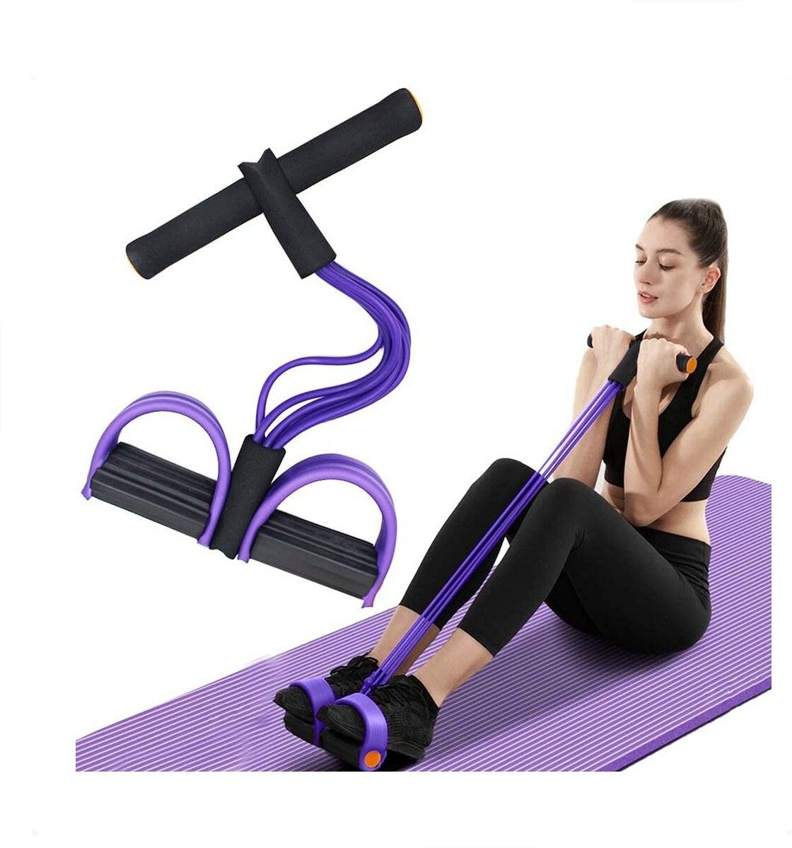 brzone Tummy Trimmer for Unisex | Yoga Pedal Puller Resistance Band | Multicolor Ab Exerciser-picture-24