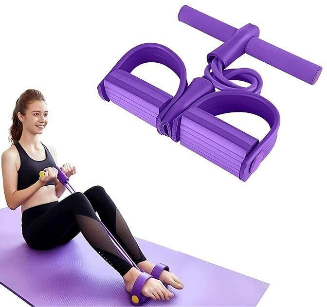 Pull Reducer Training Bands 4 Tubes Body Trimmer Pedal Exerciser Yoga ,1pcs Ab Exerciser-image-7