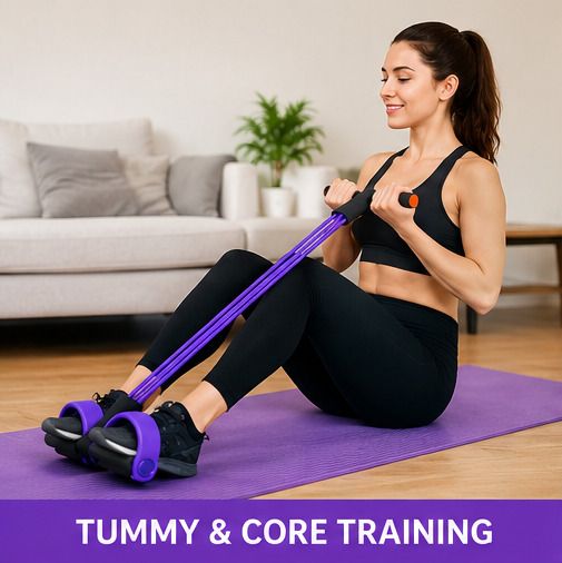 4 Tube Pedal Resistance Band Ab Exerciser-image-18