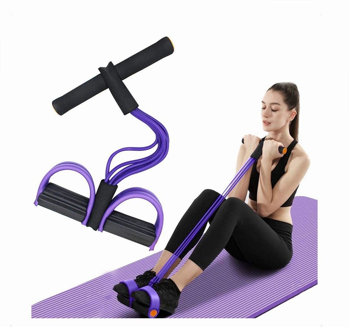 brzone Tummy Trimmer for Unisex | Yoga Pedal Puller Resistance Band | Multicolor Ab Exerciser-picture-28