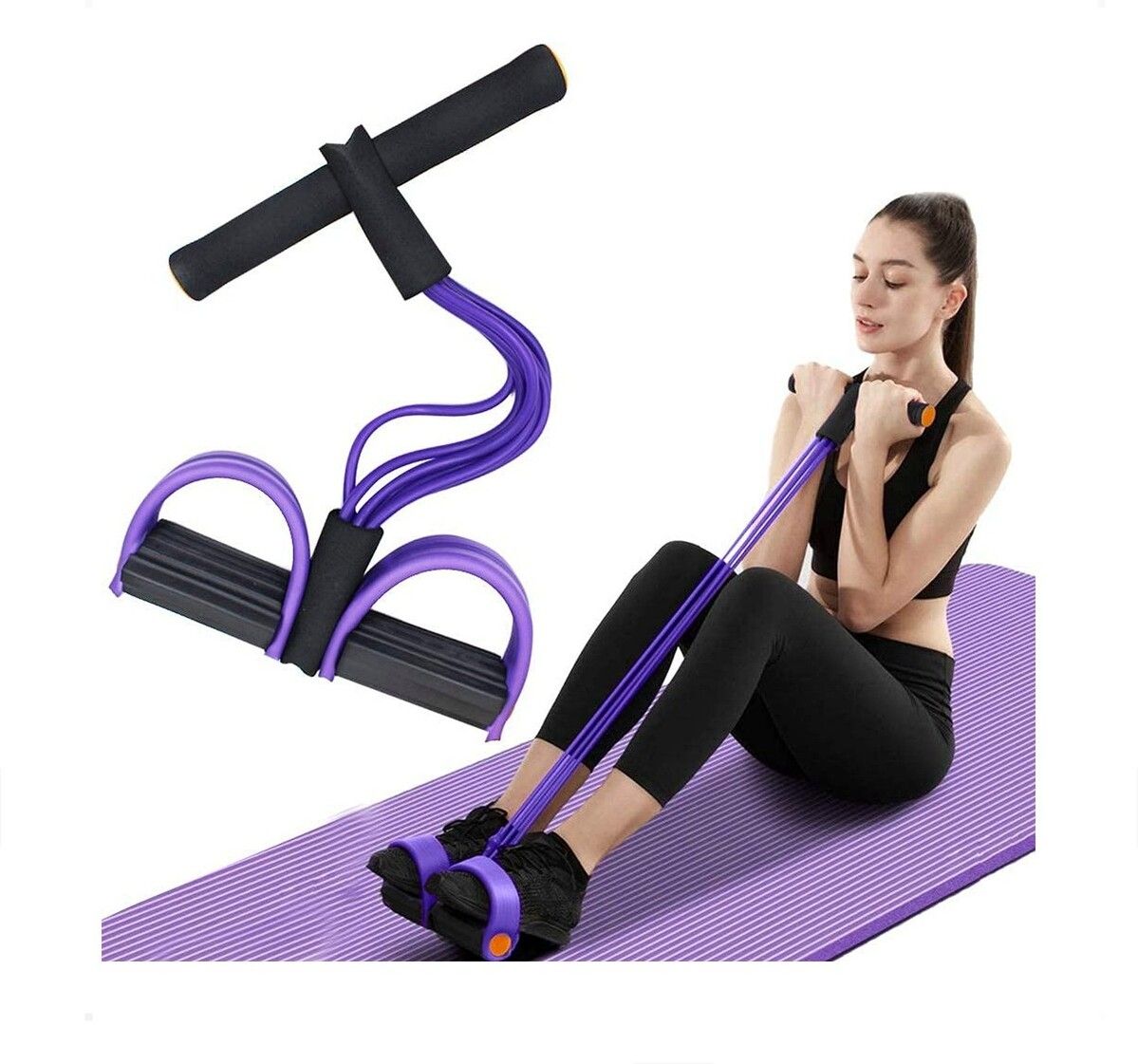 Tummy Trimmer for Unisex | Yoga Pedal Puller Resistance Band | Multicolor Ab Exerciser-image-39