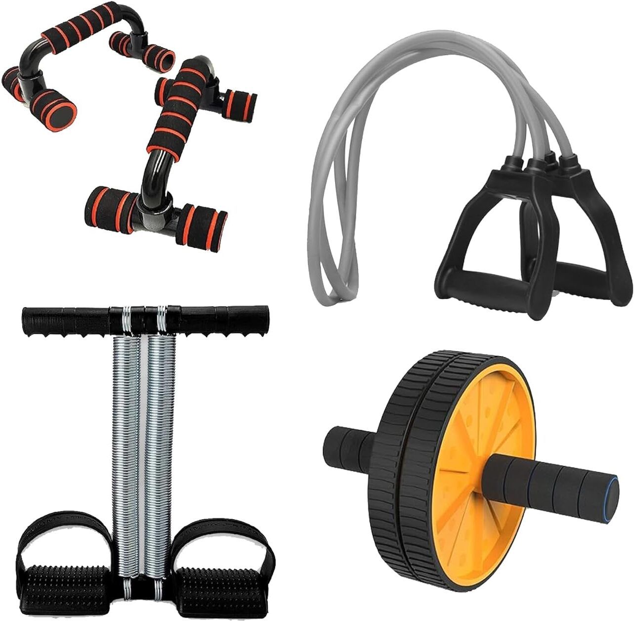 Combo of Tummy Trimmer,Ab Roller,Pushup Bar & Toning Tube Fitness Kit for All Ab Exerciser-image-32