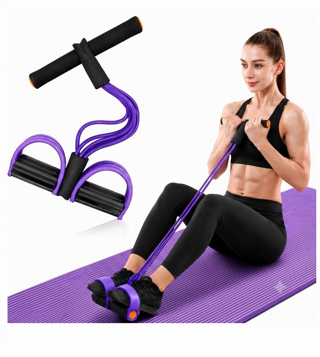 brzone Tummy Trimmer for Unisex | Yoga Pedal Puller Resistance Band | Multicolor Ab Exerciser-picture-26