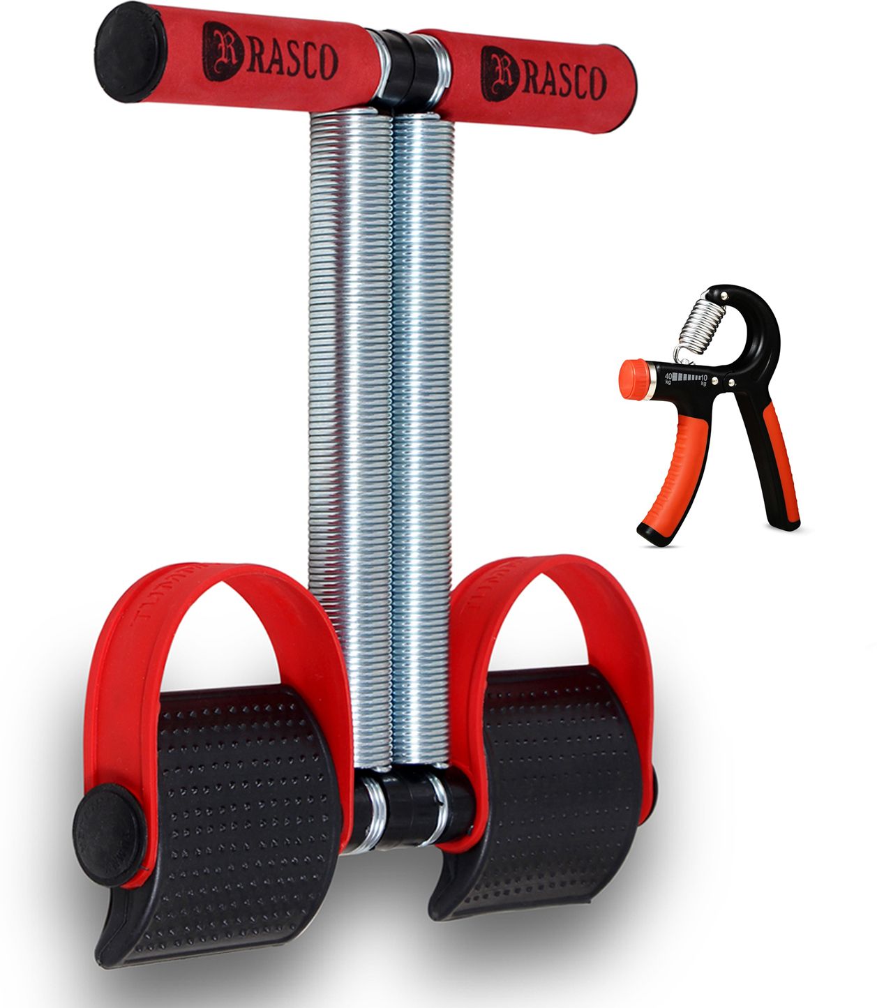 Double Spring Tummy Trimmer for Abs and Leg Exercise with Hand Grip Ab Exerciser-image-44