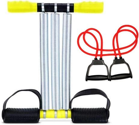 fitnessdeals Combo of Triple Spring Tummy Trimmer and Exercise Band / Resistance band Ab Exerciser-picture-2