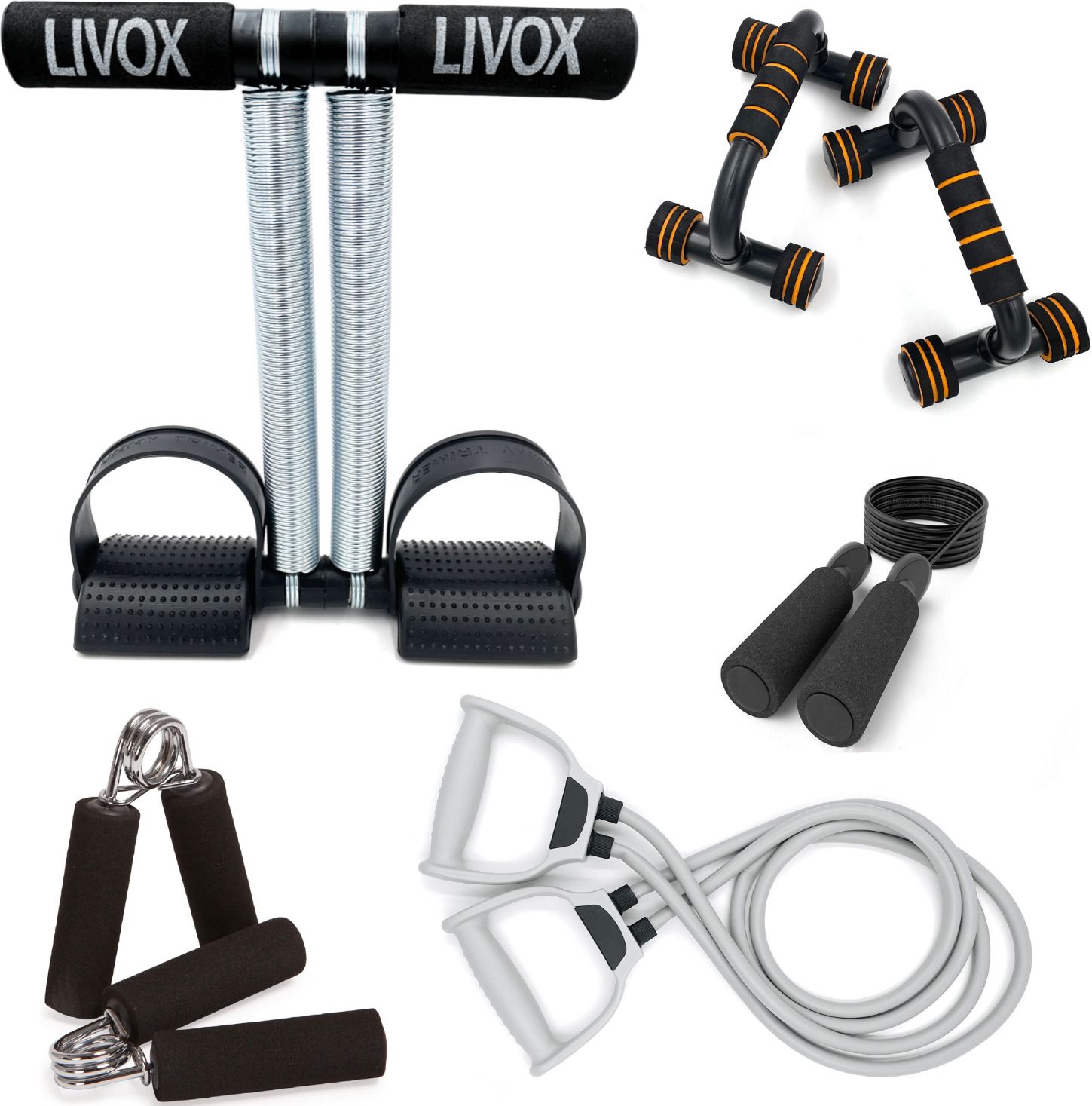livox Tummy Trimmer, Toning tube, Pushup Bar, Skipping Rope, 2handgripper Ab Exerciser-picture-14