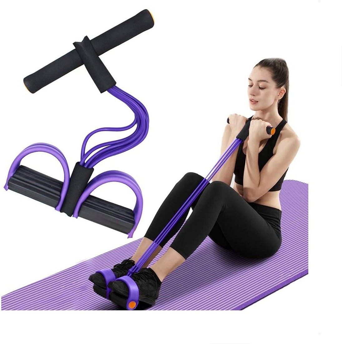 Tummy Trimmer for Unisex | Yoga Pedal Puller Resistance Band | Multicolor Ab Exerciser-image-47