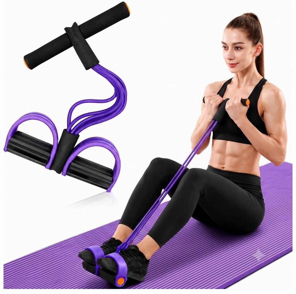 brzone Tummy Trimmer for Unisex | Yoga Pedal Puller Resistance Band | Multicolor Ab Exerciser-picture-17