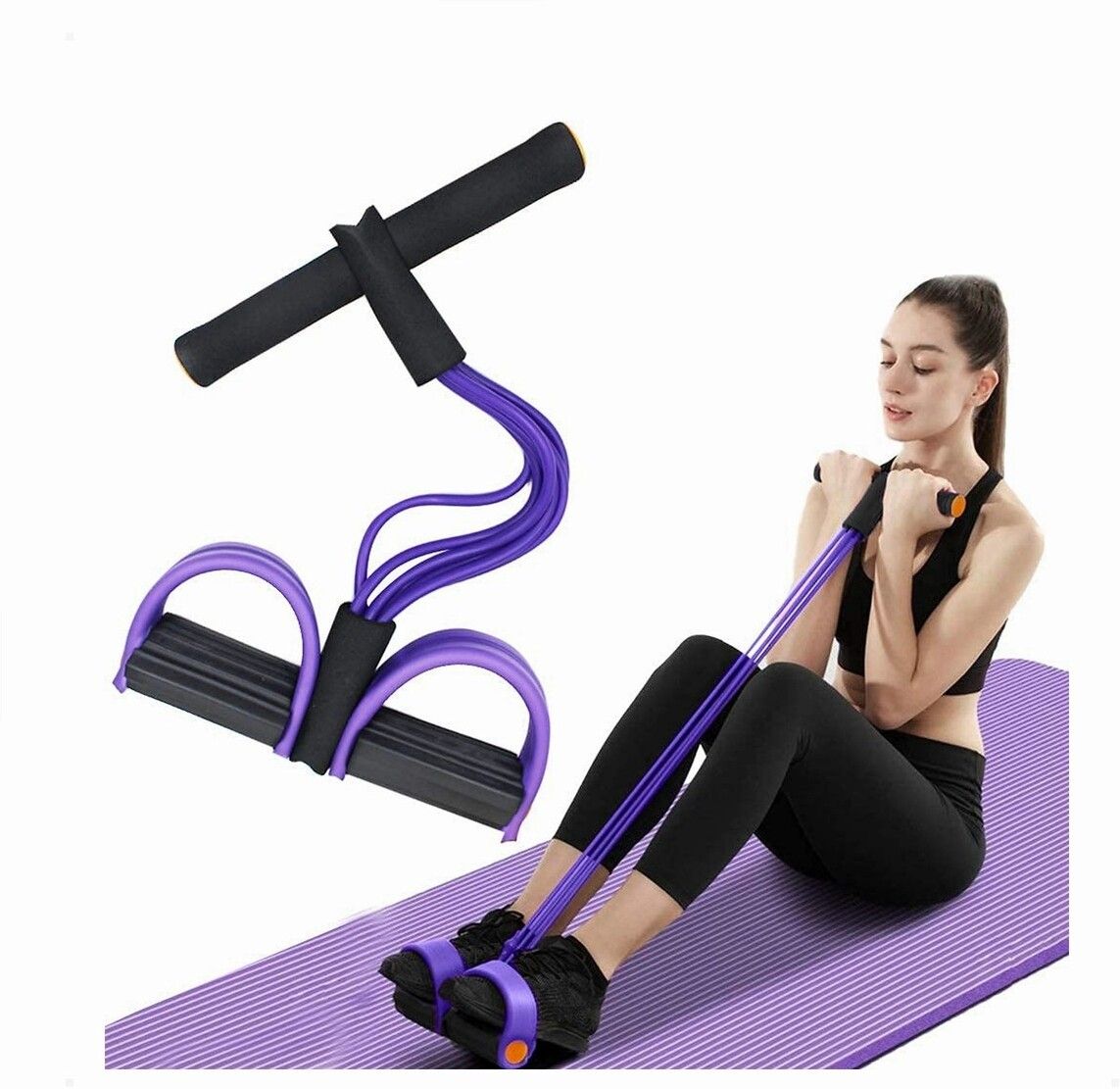 brzone Tummy Trimmer for Unisex | Yoga Pedal Puller Resistance Band | Multicolor Ab Exerciser-picture-47
